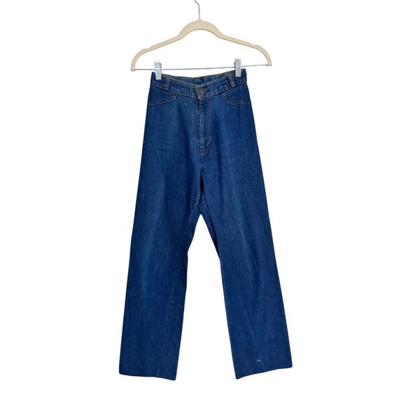 Levi's‎ vintage 70s black orange tab wide leg jeans high rise bareback size 22 - Picture 1 of 8